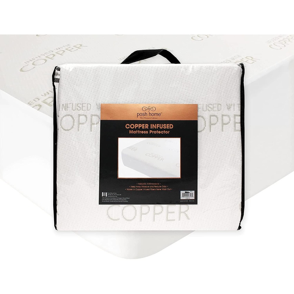 Comfort Lab Copper Mattress Protector - Machine Washable - Copper Infused - Full